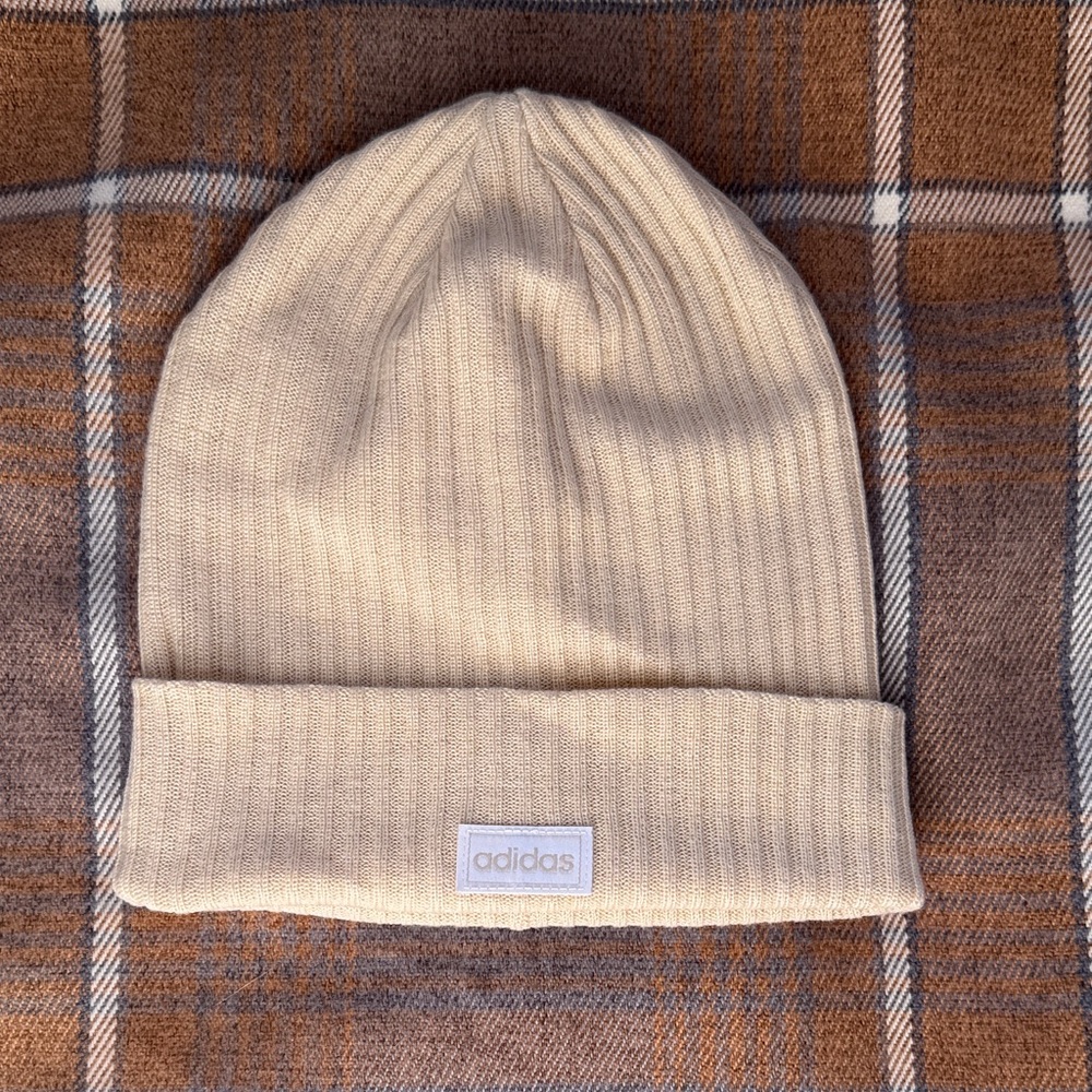 Adidas Tan Ribbed Beanie